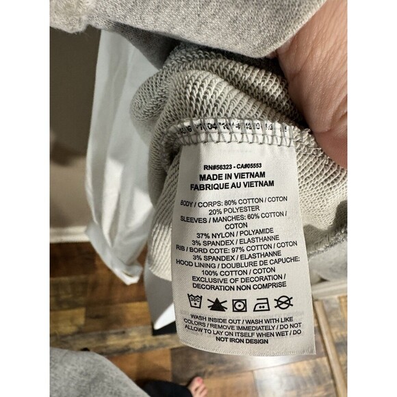 Nike logo Hoodie Oversized Grey With Shirt Sleeves Cuff Links Size M Just Do It - Picture 5 of 7